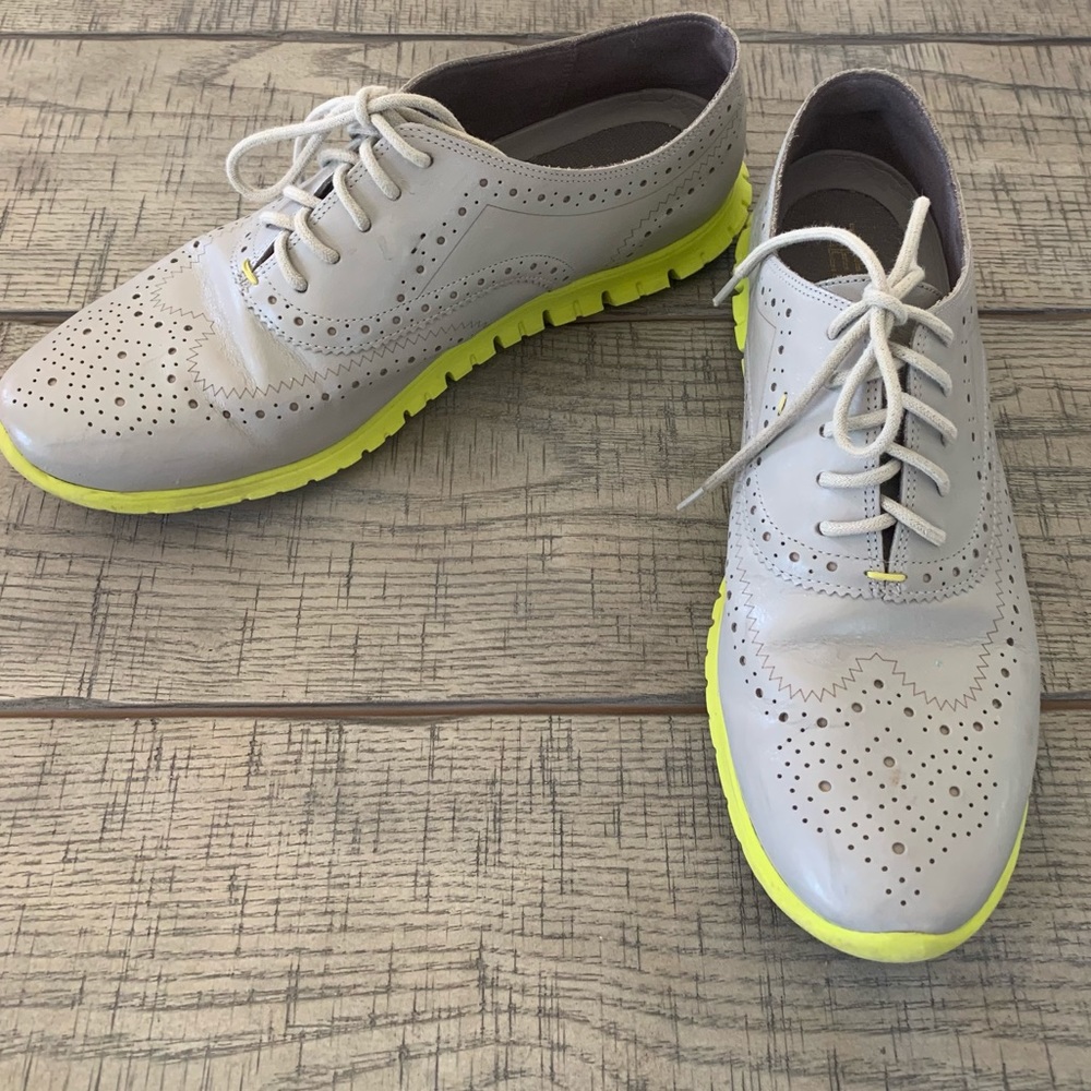 Cole Haan Zerogrand Oxfords Shoes Gray Leather 9B